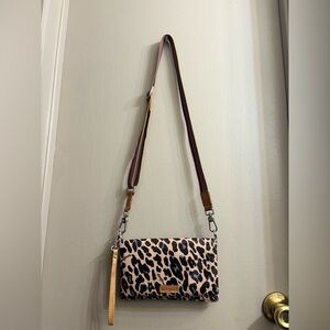 Consuela Blue Jag Leopard Print Uptown Crossbody Purse